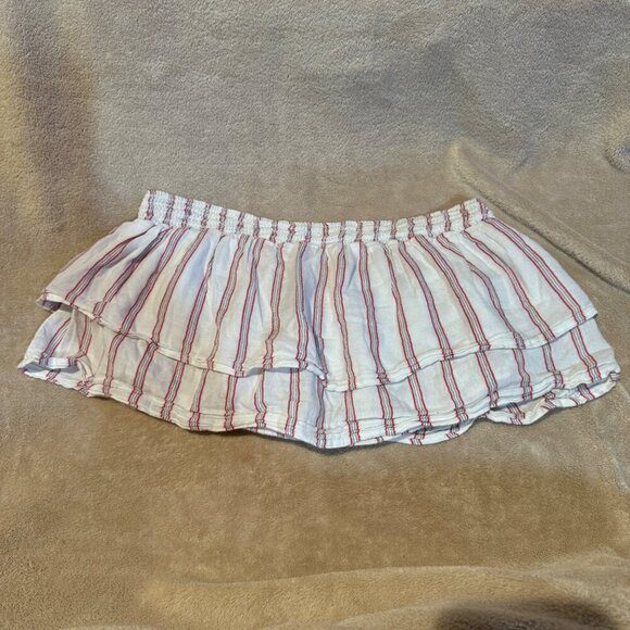 American eagle striped ruffled tube top cropped red white size XL - Picture 1 of 10